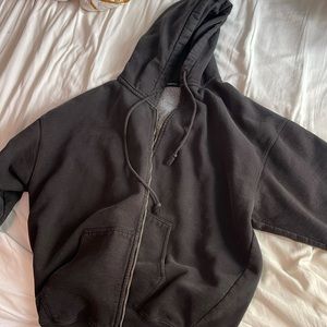 Brandy Melville black zip up sweatshirt
